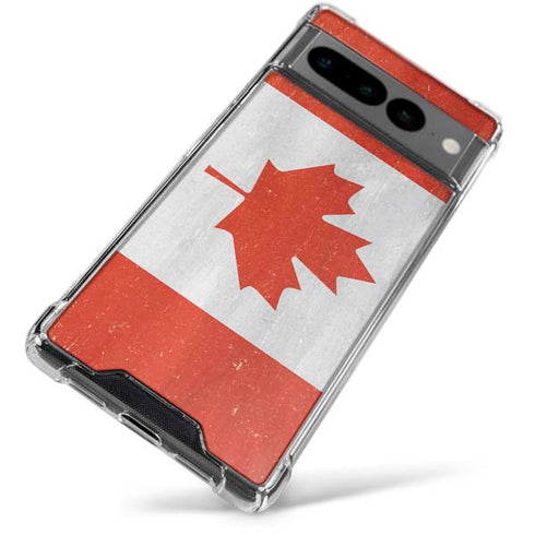 Canada Flag Distressed Google Pixel 7 Pro Clear Case